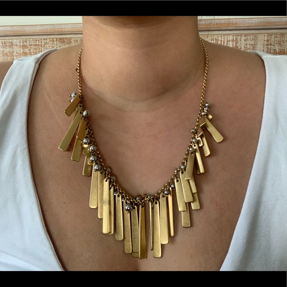 J Crew Gold Bars Necklace